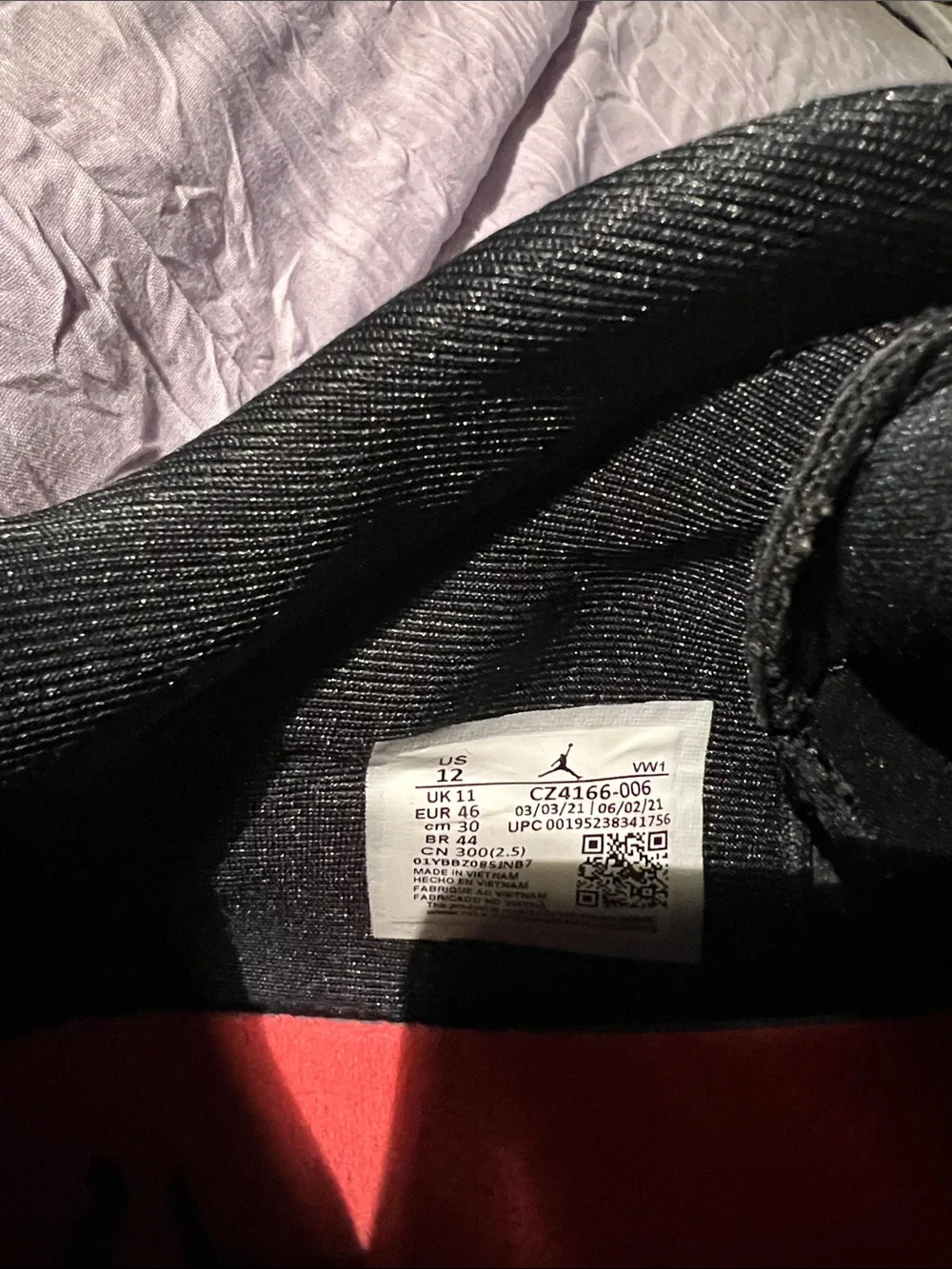 Jordan Black Sneakers with Red Interior Accent
